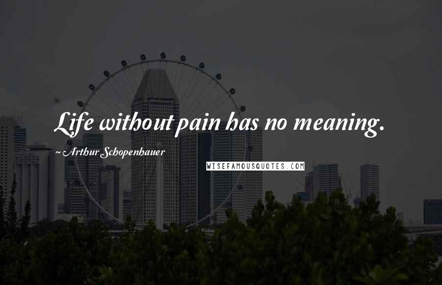 Arthur Schopenhauer quotes: Life without pain has no meaning.