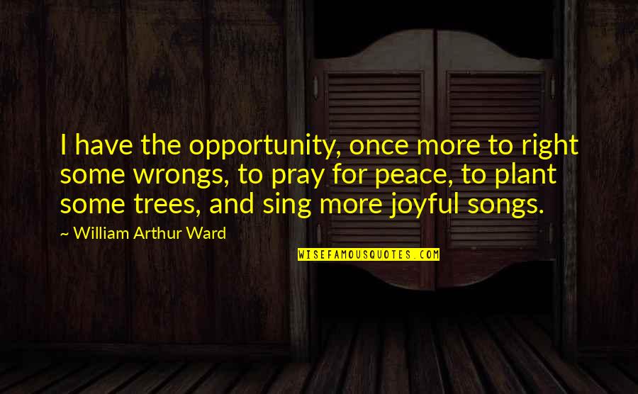 Arthur Ward Quotes By William Arthur Ward: I have the opportunity, once more to right