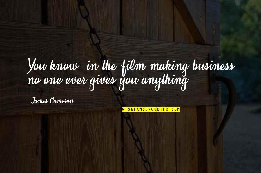 Arthur Zimmermann Quotes By James Cameron: You know, in the film making business no