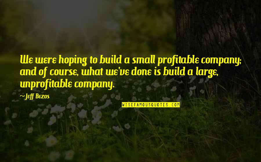 Artificers 5e Quotes By Jeff Bezos: We were hoping to build a small profitable