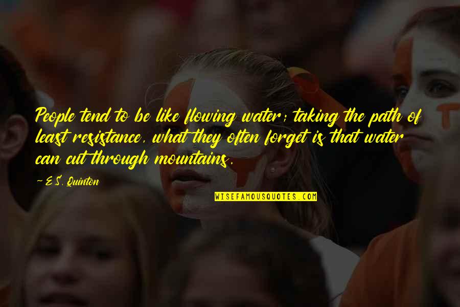 Artigercek Quotes By E.S. Quinton: People tend to be like flowing water; taking Artigercek Quotes By E.S. Quinton: People tend to be like flowing water; taking