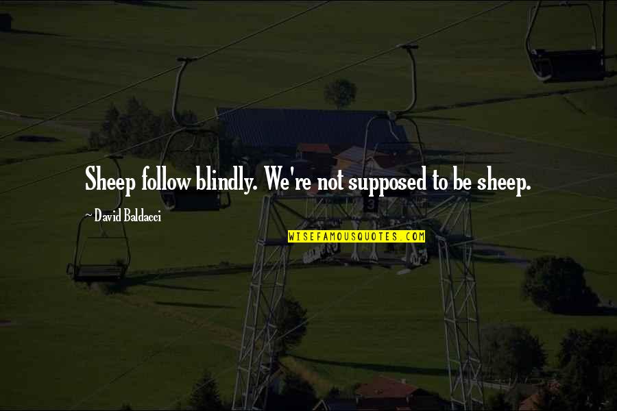 Artisans Alley Quotes By David Baldacci: Sheep follow blindly. We're not supposed to be Artisans Alley Quotes By David Baldacci: Sheep follow blindly. We're not supposed to be