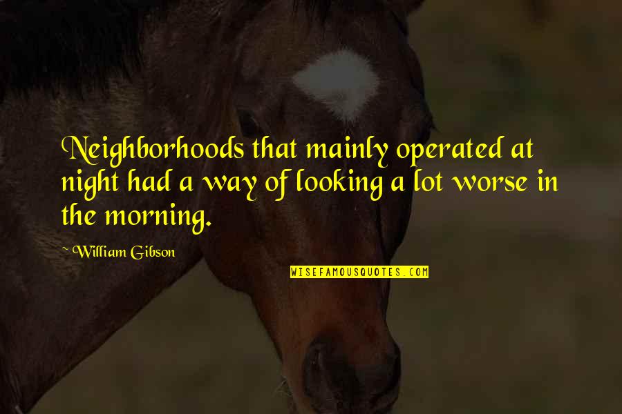 Artisanship Quotes By William Gibson: Neighborhoods that mainly operated at night had a
