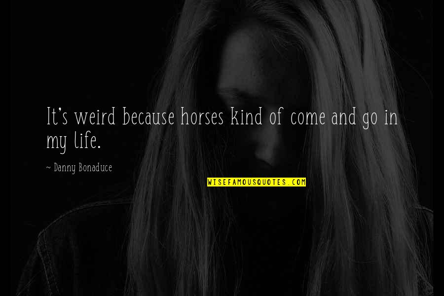 Artisit Quotes By Danny Bonaduce: It's weird because horses kind of come and