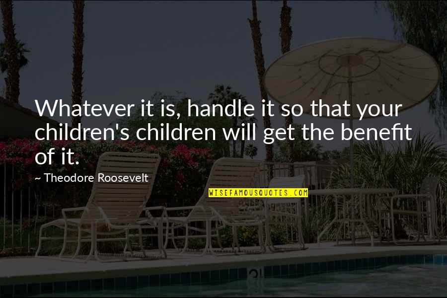 Artisit Quotes By Theodore Roosevelt: Whatever it is, handle it so that your