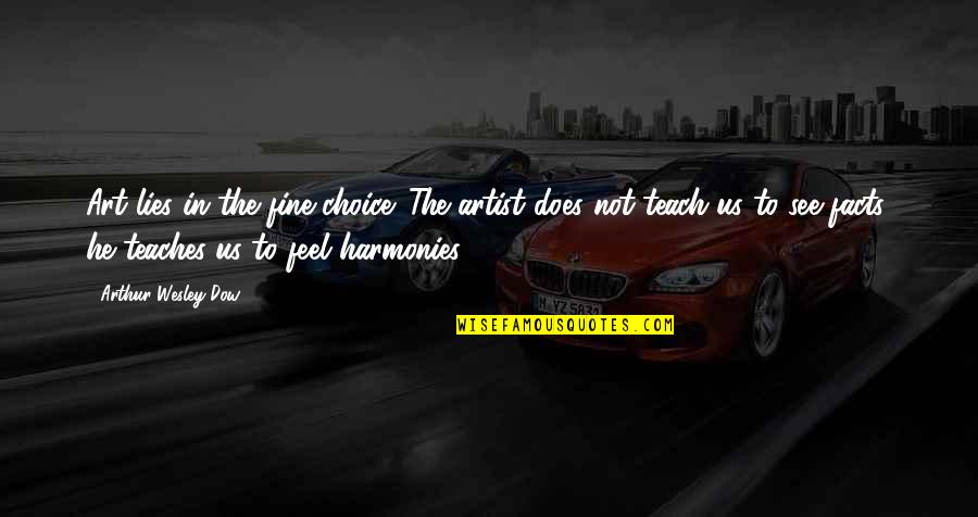 Artist In Art Quotes By Arthur Wesley Dow: Art lies in the fine choice. The artist Artist In Art Quotes By Arthur Wesley Dow: Art lies in the fine choice. The artist