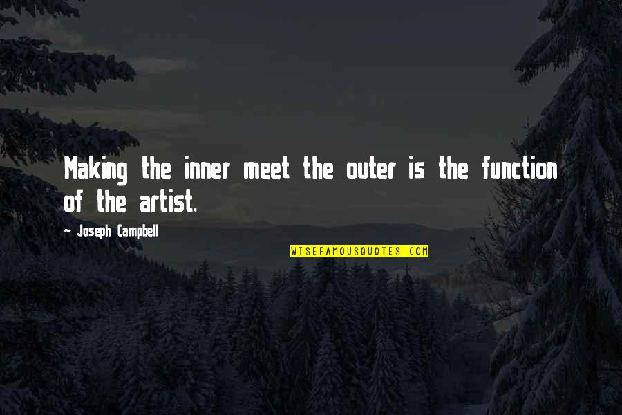 Artist In The Making Quotes By Joseph Campbell: Making the inner meet the outer is the