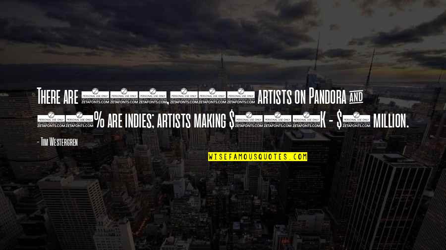 Artist In The Making Quotes By Tim Westergren: There are 100,000 artists on Pandora & 70%