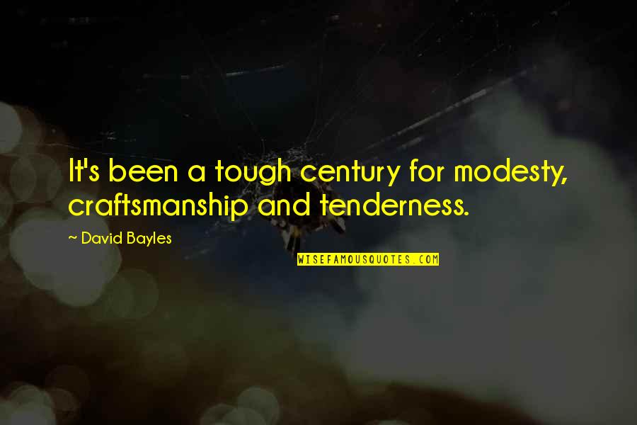 Artistic Ability Quotes By David Bayles: It's been a tough century for modesty, craftsmanship