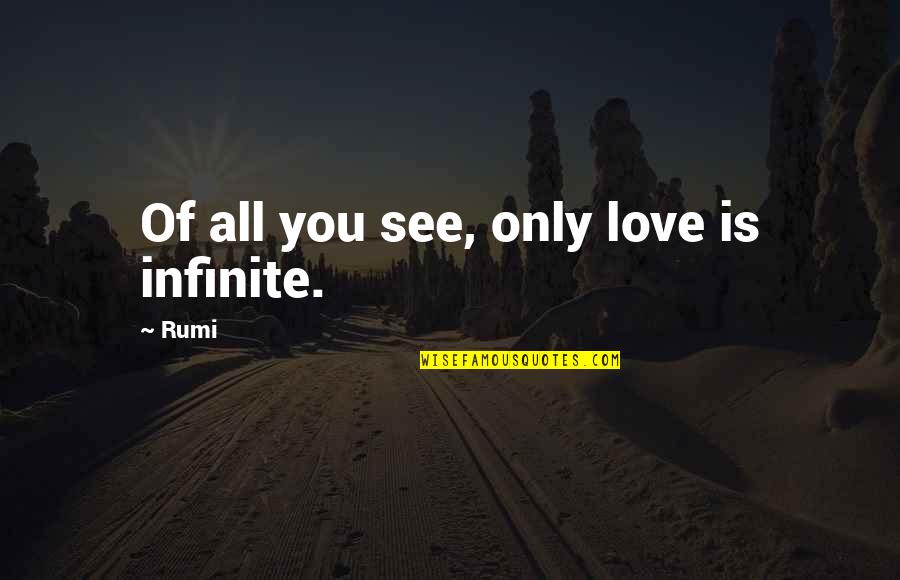 Artists Tools Quotes By Rumi: Of all you see, only love is infinite.