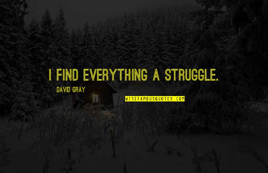 Artists Who Use Quotes By David Gray: I find everything a struggle.