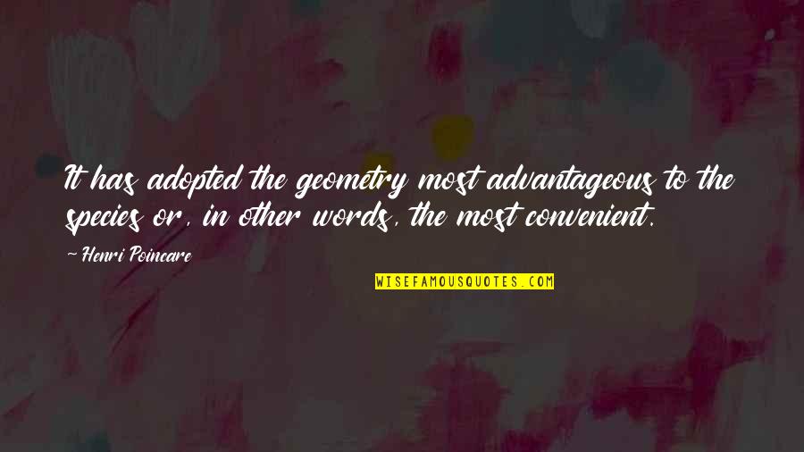 Artless Quotes By Henri Poincare: It has adopted the geometry most advantageous to Artless Quotes By Henri Poincare: It has adopted the geometry most advantageous to