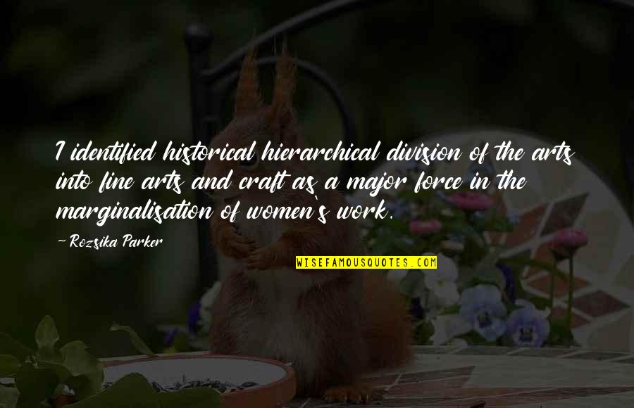 Arts And Craft Quotes By Rozsika Parker: I identified historical hierarchical division of the arts