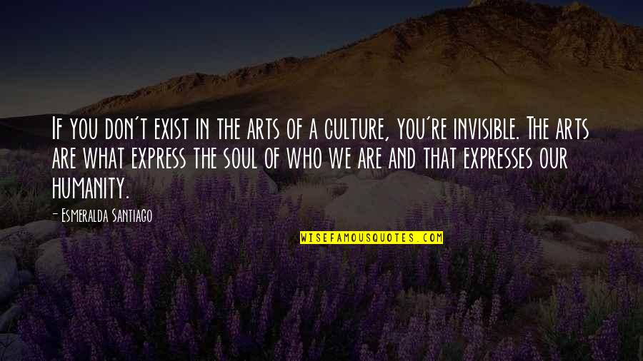 Arts And Culture Quotes By Esmeralda Santiago: If you don't exist in the arts of