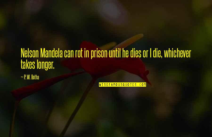 Artsy Flowers Quotes By P. W. Botha: Nelson Mandela can rot in prison until he