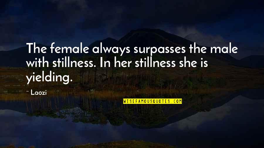 Artza Alinu Quotes By Laozi: The female always surpasses the male with stillness.