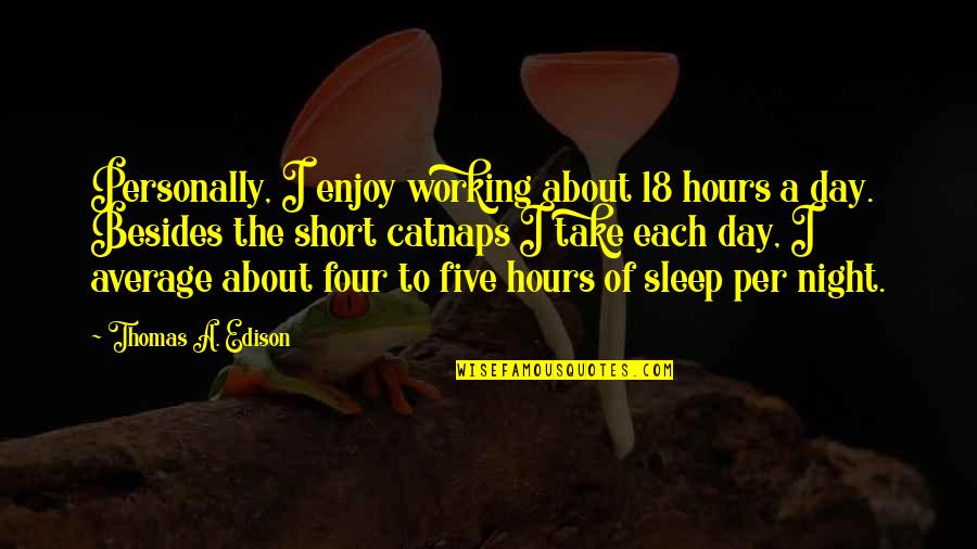 Arumba Twitch Quotes By Thomas A. Edison: Personally, I enjoy working about 18 hours a