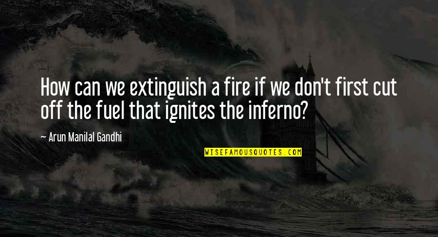 Arun Manilal Gandhi Quotes By Arun Manilal Gandhi: How can we extinguish a fire if we