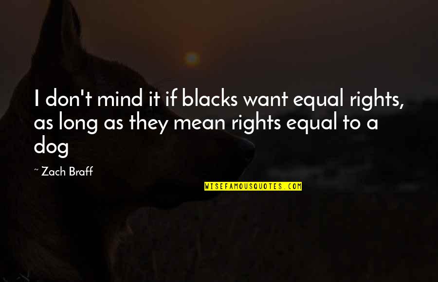 Arunah Abell Quotes By Zach Braff: I don't mind it if blacks want equal