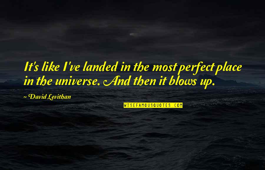 Arveda Fischer Quotes By David Levithan: It's like I've landed in the most perfect