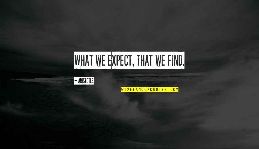 Aryanne Hoofler Quotes By Aristotle.: What we expect, that we find.