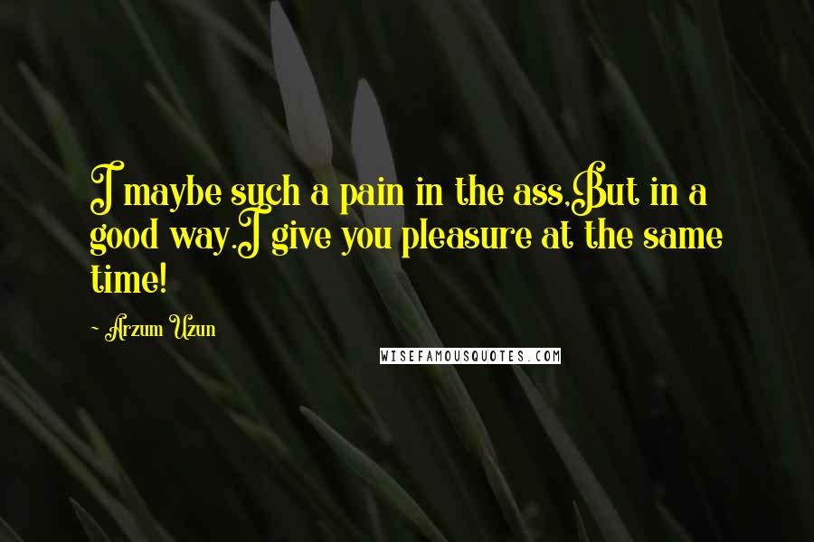 Arzum Uzun quotes: I maybe such a pain in the ass,But in a good way.I give you pleasure at the same time!