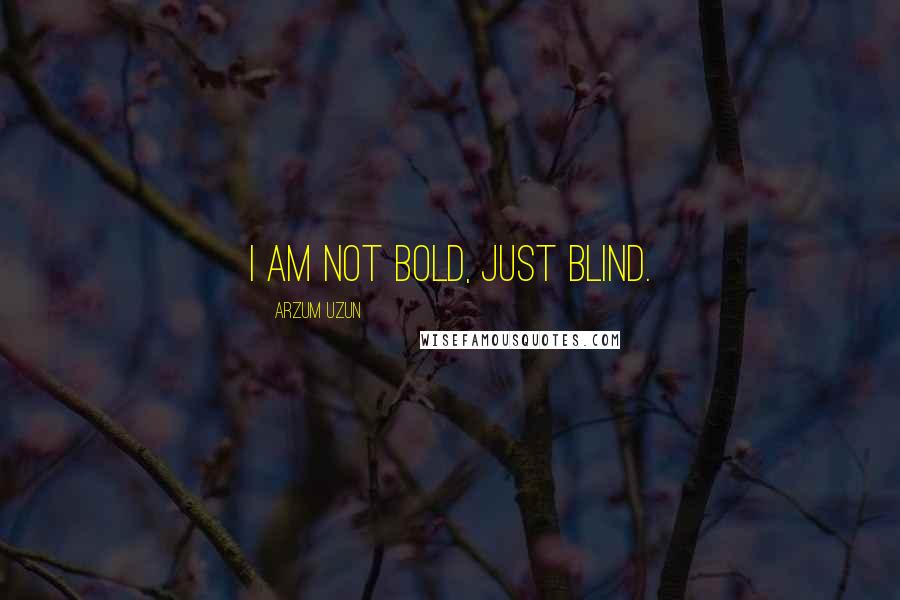 Arzum Uzun quotes: I am not bold, just blind.