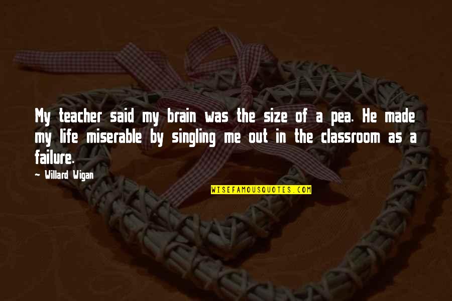 As A Teacher Quotes By Willard Wigan: My teacher said my brain was the size As A Teacher Quotes By Willard Wigan: My teacher said my brain was the size