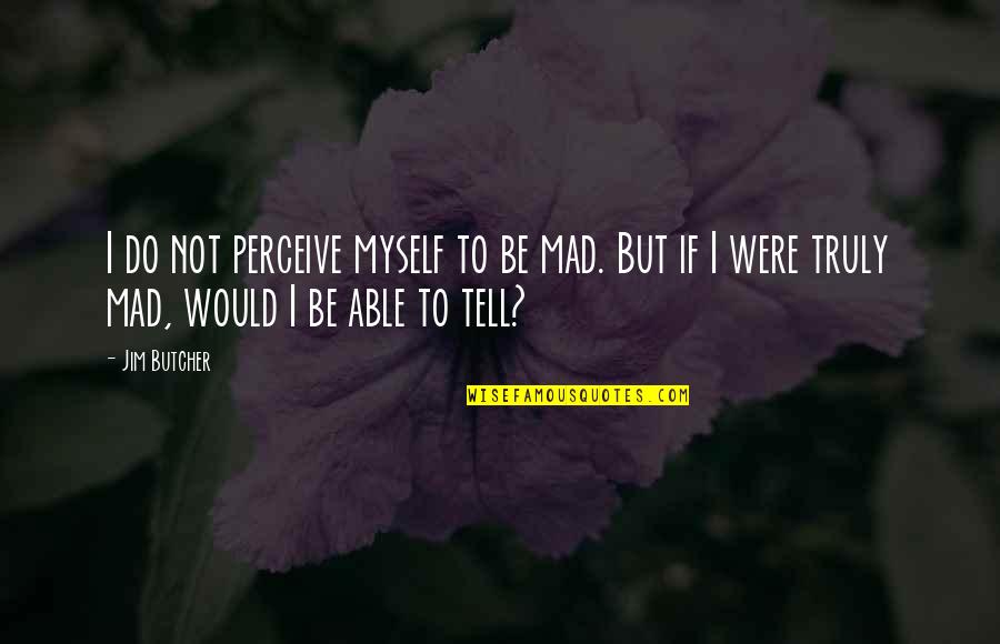 As Brumas De Avalon Quotes By Jim Butcher: I do not perceive myself to be mad.