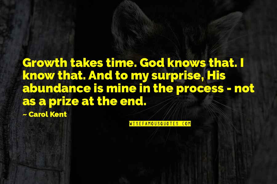 As God Is Quotes By Carol Kent: Growth takes time. God knows that. I know As God Is Quotes By Carol Kent: Growth takes time. God knows that. I know