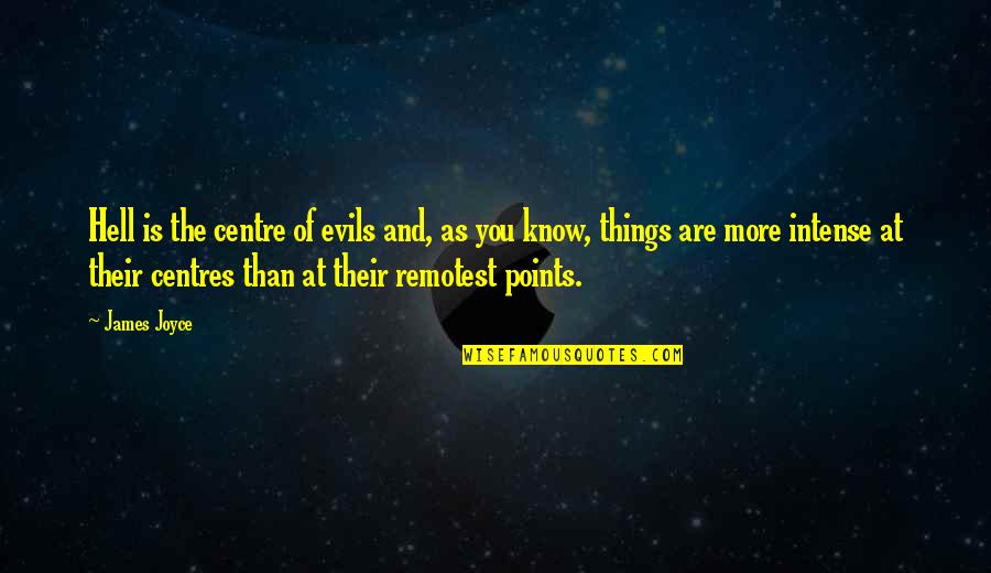 As Hell Quotes By James Joyce: Hell is the centre of evils and, as As Hell Quotes By James Joyce: Hell is the centre of evils and, as