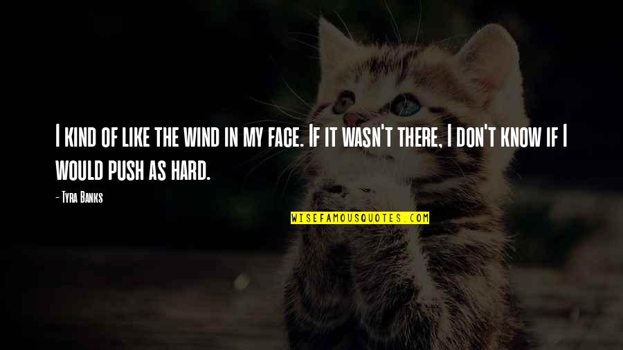 As If Quotes By Tyra Banks: I kind of like the wind in my