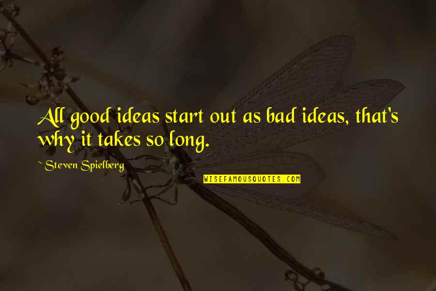 As Long As It Takes Quotes By Steven Spielberg: All good ideas start out as bad ideas,