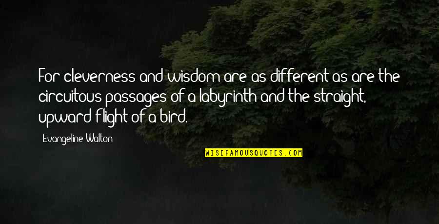 As Straight As Quotes By Evangeline Walton: For cleverness and wisdom are as different as