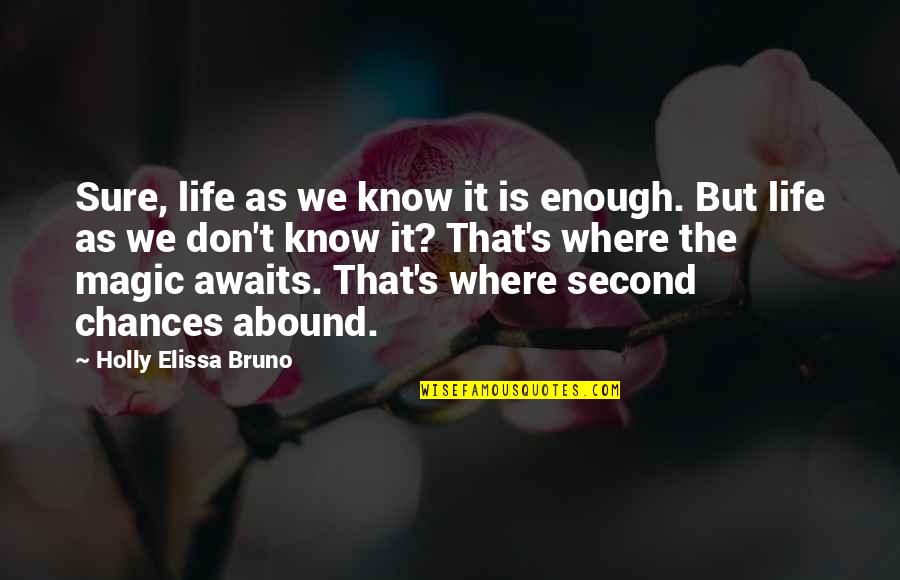 As Sure As The Quotes By Holly Elissa Bruno: Sure, life as we know it is enough.
