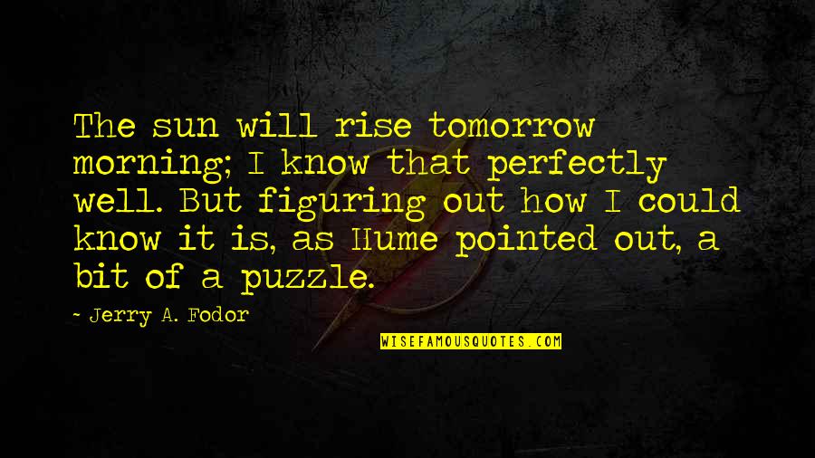 As Sure As The Sun Will Rise Quotes By Jerry A. Fodor: The sun will rise tomorrow morning; I know As Sure As The Sun Will Rise Quotes By Jerry A. Fodor: The sun will rise tomorrow morning; I know