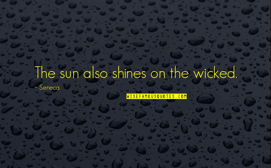 As The Sun Shines Quotes By Seneca.: The sun also shines on the wicked.