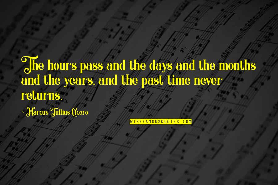 As The Years Pass Quotes By Marcus Tullius Cicero: The hours pass and the days and the