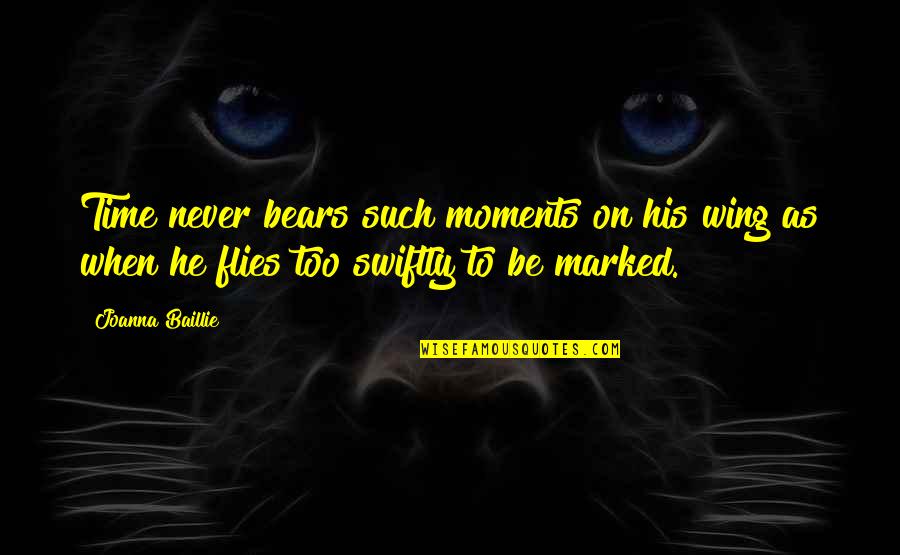 As Time Flies Quotes By Joanna Baillie: Time never bears such moments on his wing