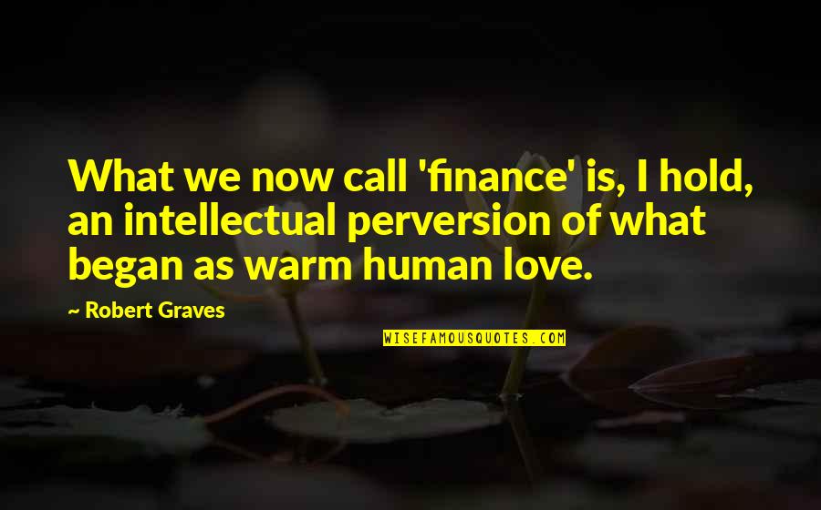 As Warm As Quotes By Robert Graves: What we now call 'finance' is, I hold,