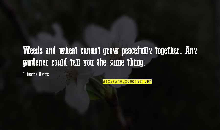 As We Grow Together Quotes By Joanne Harris: Weeds and wheat cannot grow peacefully together. Any