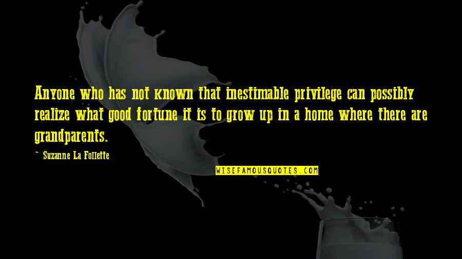 As We Grow Up We Realize Quotes By Suzanne La Follette: Anyone who has not known that inestimable privilege