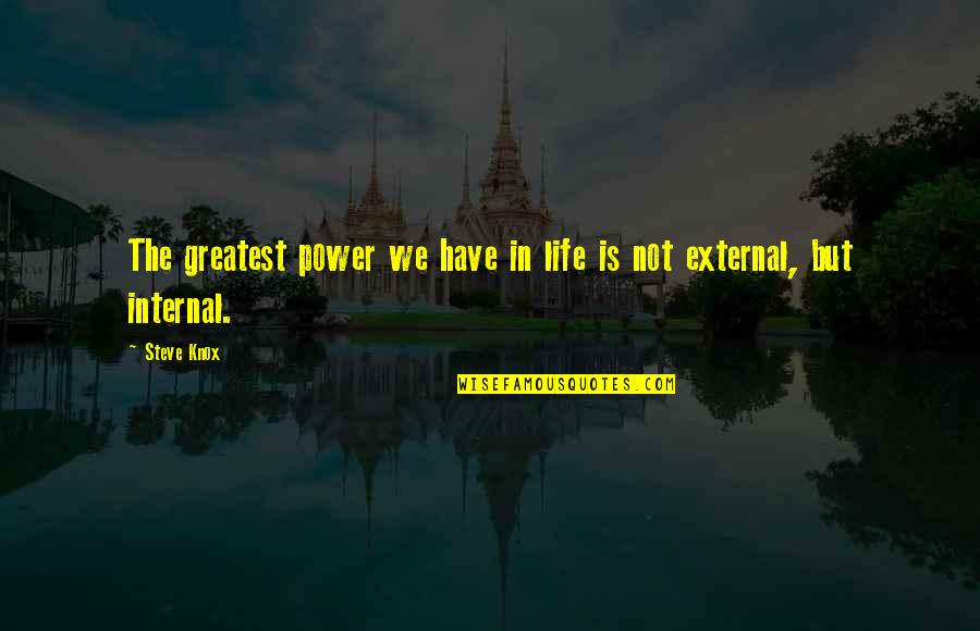 Asa Makepeace Quotes By Steve Knox: The greatest power we have in life is