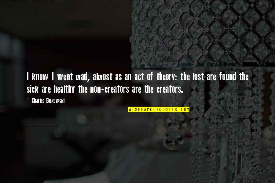 Asami Yamazaki Quotes By Charles Bukowski: I know I went mad, almost as an