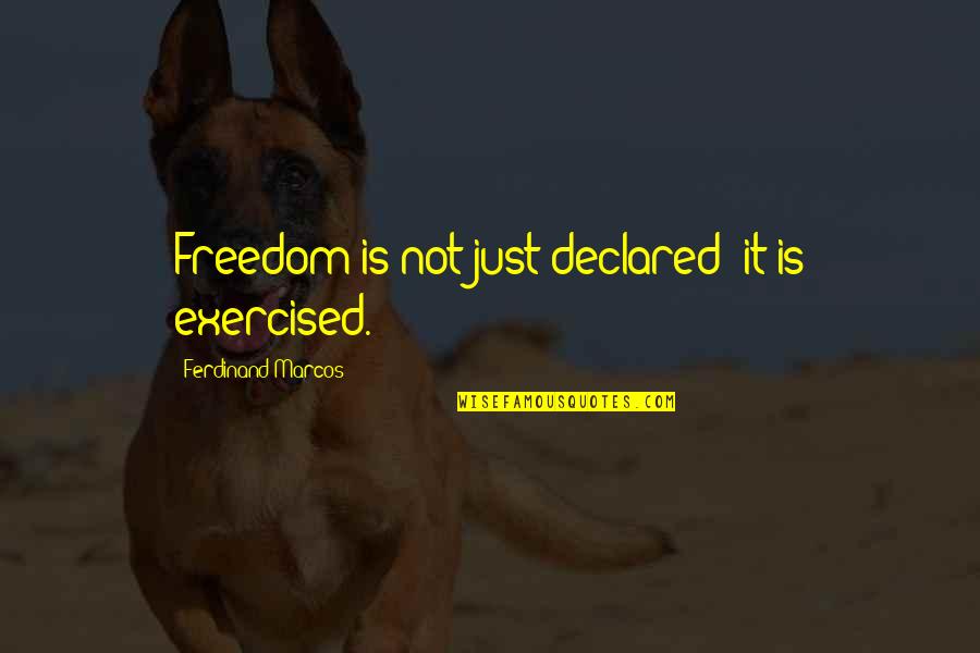 Ascari Quotes By Ferdinand Marcos: Freedom is not just declared; it is exercised.