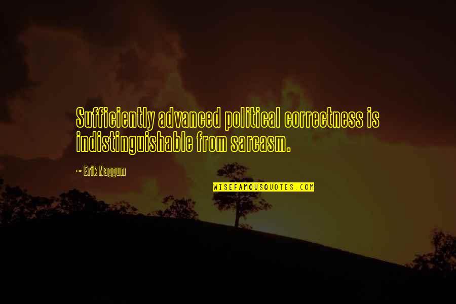 Ascends Def Quotes By Erik Naggum: Sufficiently advanced political correctness is indistinguishable from sarcasm.