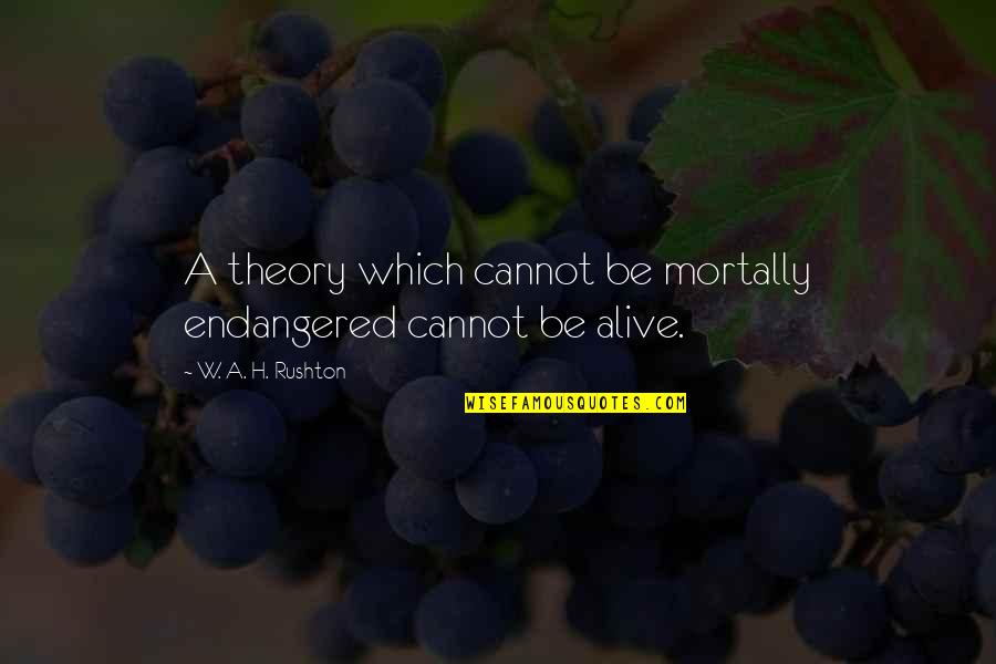 Ascension Day Bible Quotes By W. A. H. Rushton: A theory which cannot be mortally endangered cannot