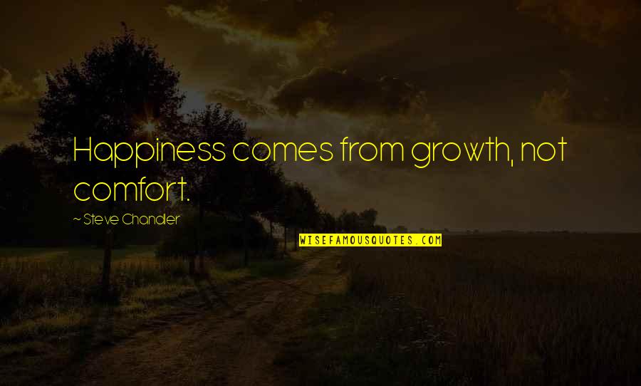 Ascoltate In English Quotes By Steve Chandler: Happiness comes from growth, not comfort.