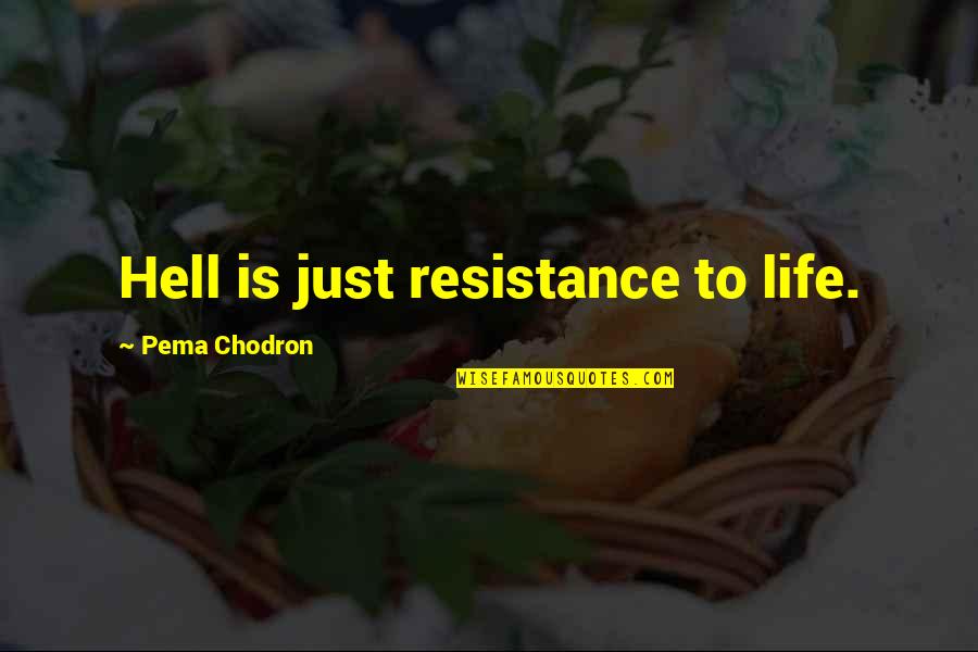 Ascuas Quotes By Pema Chodron: Hell is just resistance to life.