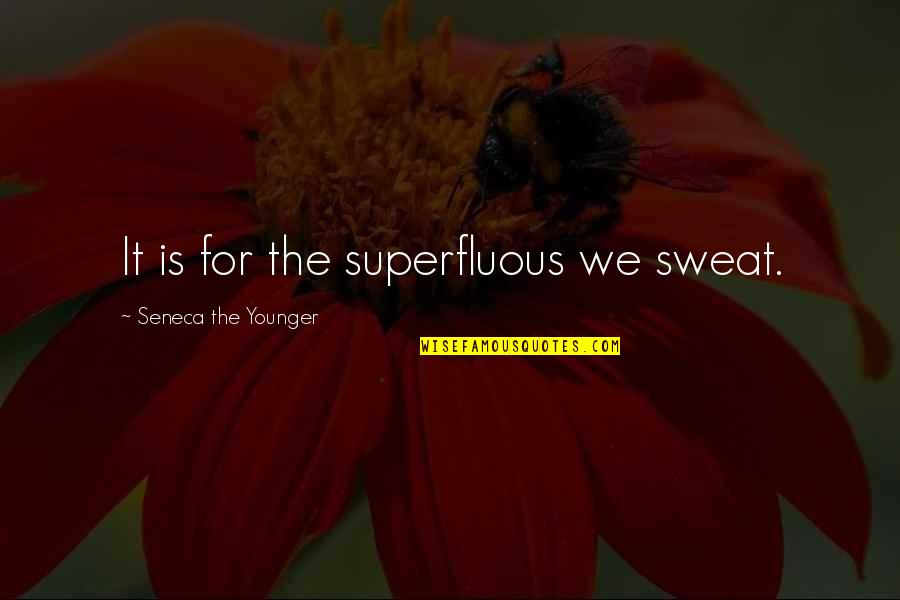 Ascuing Quotes By Seneca The Younger: It is for the superfluous we sweat.